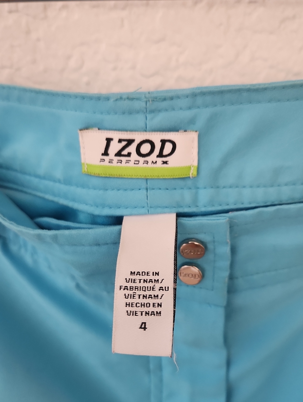 Izod turquoise mini skirt with cargo pockets - Picture 2 of 7